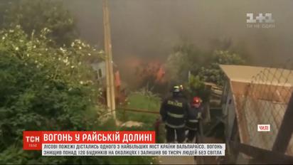 Лісові пожежі вирують в одному із найбільших міст Чилі