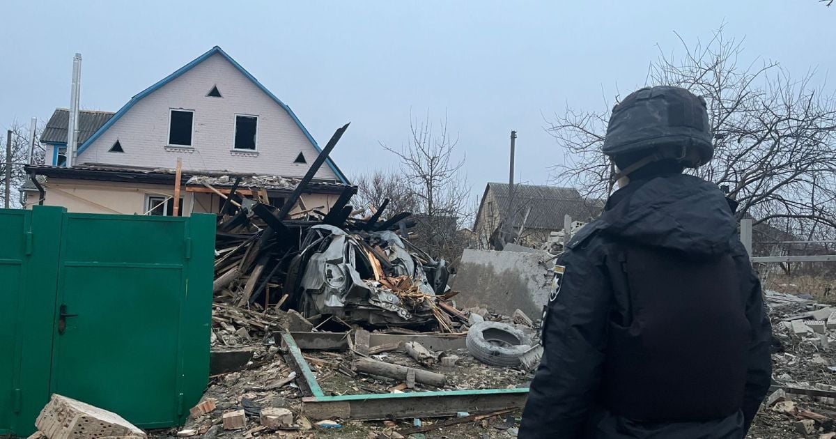 Последствия атаки в Киевскую область 3 декабря/Фото: Полиция