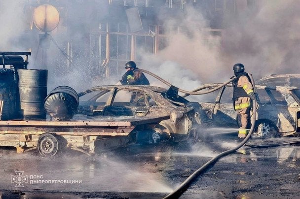 Атака РФ на Павлоград / © ГСЧС Украины