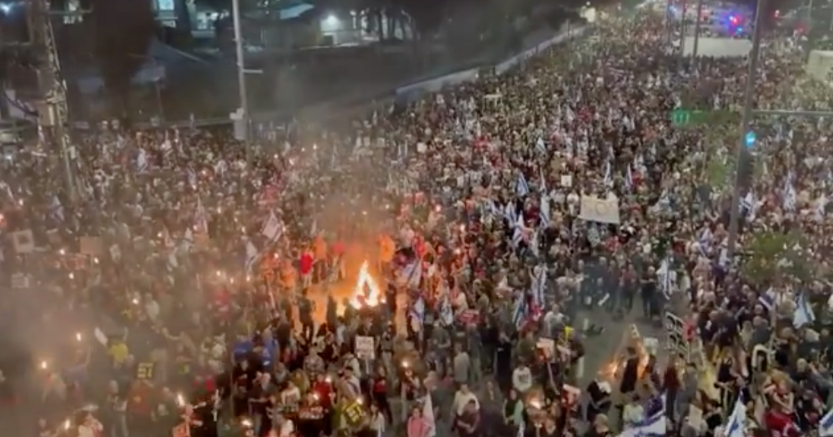 В Израиле 31 марта начались протесты с требованием отставки правительства и проведения досрочных выборов / Фото: скриншот