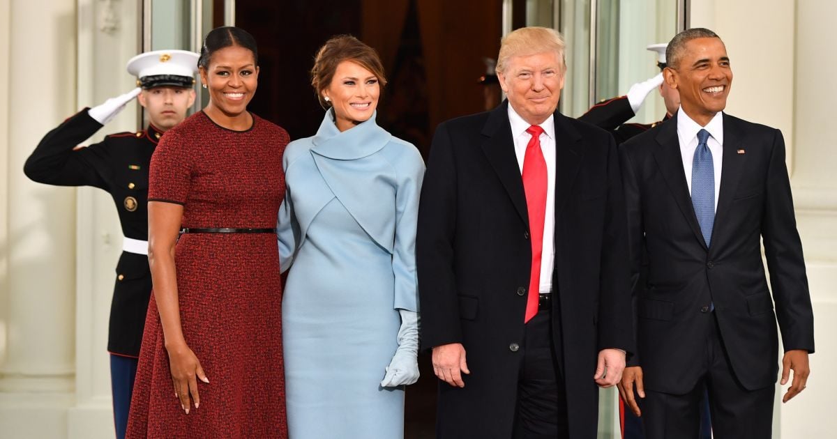 Мишель Обама, Мелания Трамп, Барак Обама и Дональд Трамп