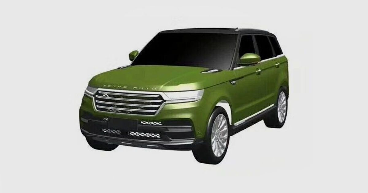 Zotye запатентовала дизайн нового большого кроссовера
