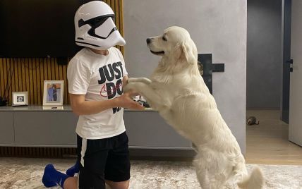 Лидер "Динамо" в маске штурмовика из "Звездных Войн" получил поздравления с днем рождения от своей собаки