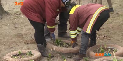 У Києві розпочалась тотальна "війна" з шинами у клумбах