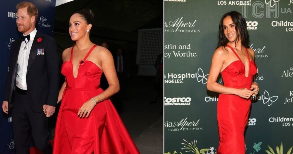 Меган Маркл в платье Сarolina Herrera