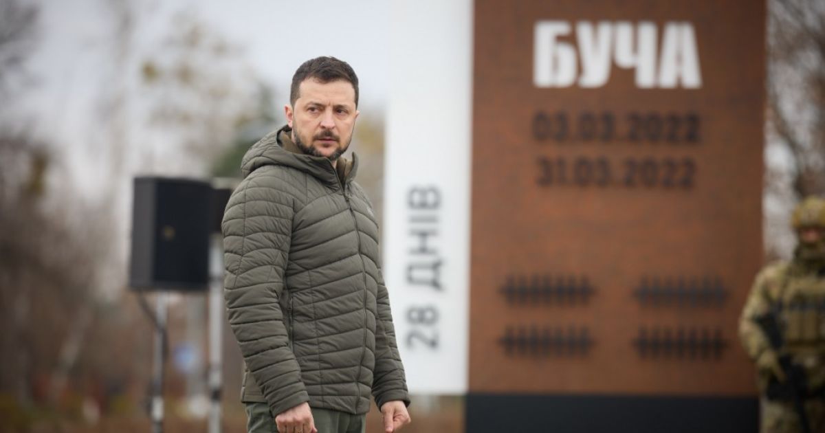 Президент Украины Владимир Зеленский в Буче, где были совершены зверства российскими оккупантами