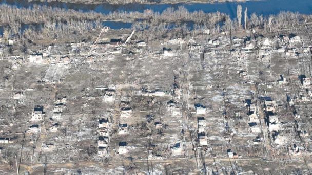 Il villaggio di Krynka nella regione di Kherson / © Telegram / Denys Kazanskyi