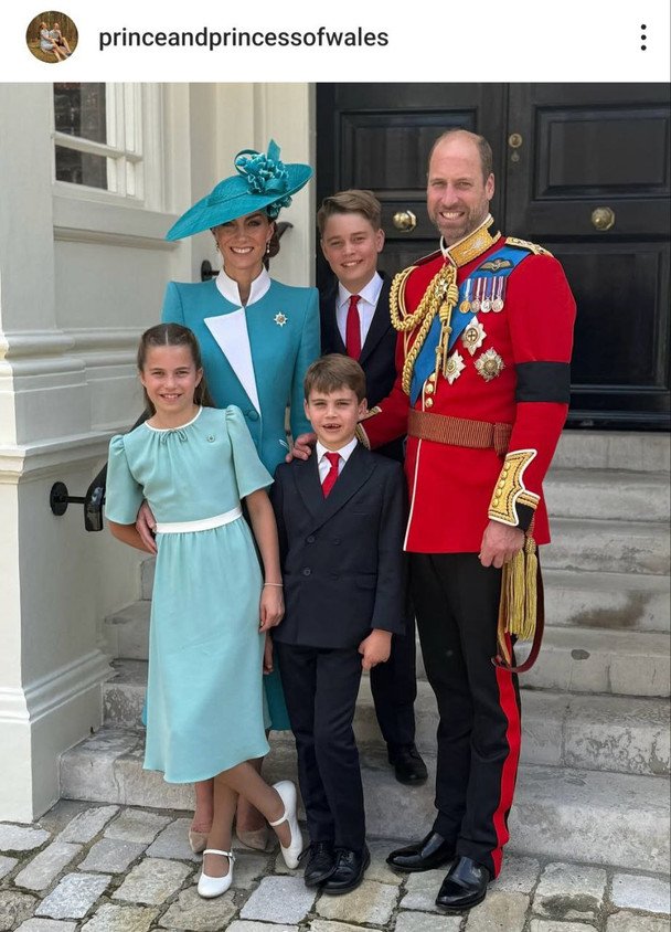 Принц і принцеса Уельські з дітьми на параді Trooping the Colour / © Instagram принца і принцеси Уельских