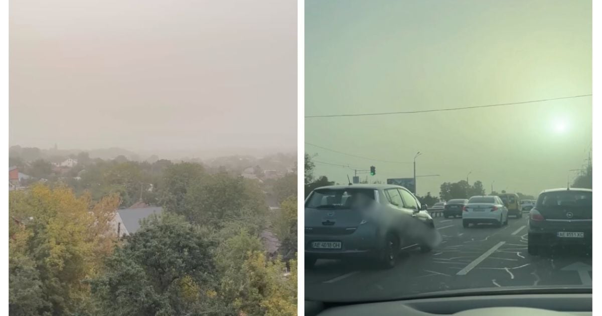 Пылевая буря в Украине/Коллаж