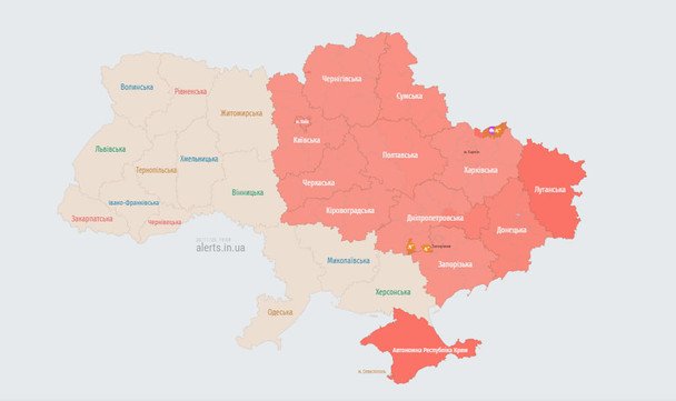 Карта воздушной тревоги. / © Скриншот