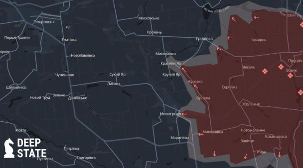 Карта бойових дій 23 серпня 2024 року / © t.me/DeepStateUA