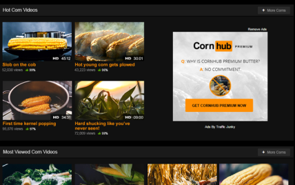Кукуруза вместо порно. PornHub разыграл своих пользователей