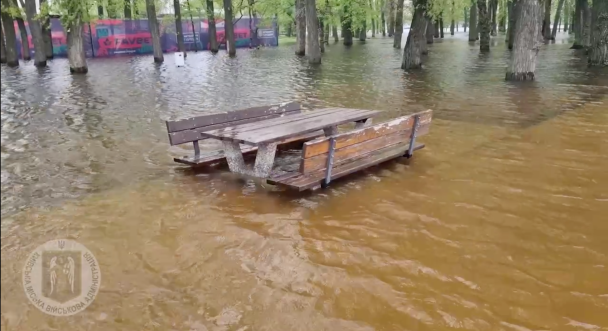 Підтоплення в Києві внаслідок весняного водопілля / Скриншот з відом КМВА
