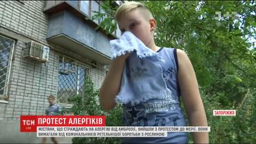 В Запорожье горожане, страдающие аллергией от амброзии, устроили протест