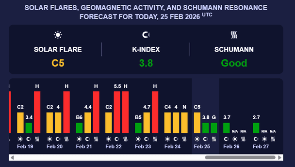 Магнітна буря 26 лютого. Фото: Мeteoagent.