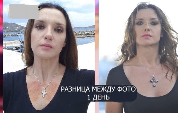 Оксана Марченко ствержує, що фото зроблені з різницею в один день, але віриться в це складно / © скриншот з відео