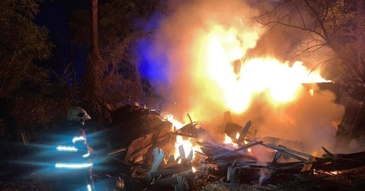 Пожар в Киевской области из-за российской атаки 18 сентября