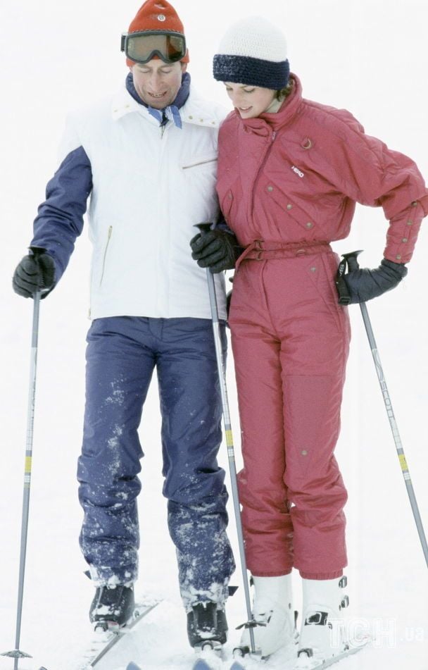 Принцесса Диана и принц Чарльз на лыжах фото из архива