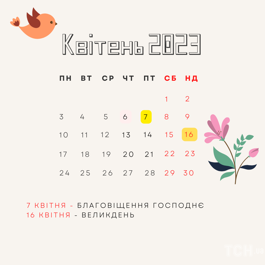 Календар свят на квітень 2023 / © ТСН.ua