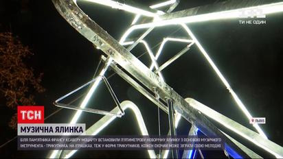 У Львові встановили 5-метрову ялинку з музичних інструментів | Новини України