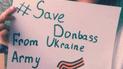 У Мережі показали фото журналістки, яка з плакатом закликала "врятувати Донбас від української армії"