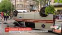 Масштабная авария в Ивано-Франковске: карета скорой столкнулась с авто и перевернулась на крышу