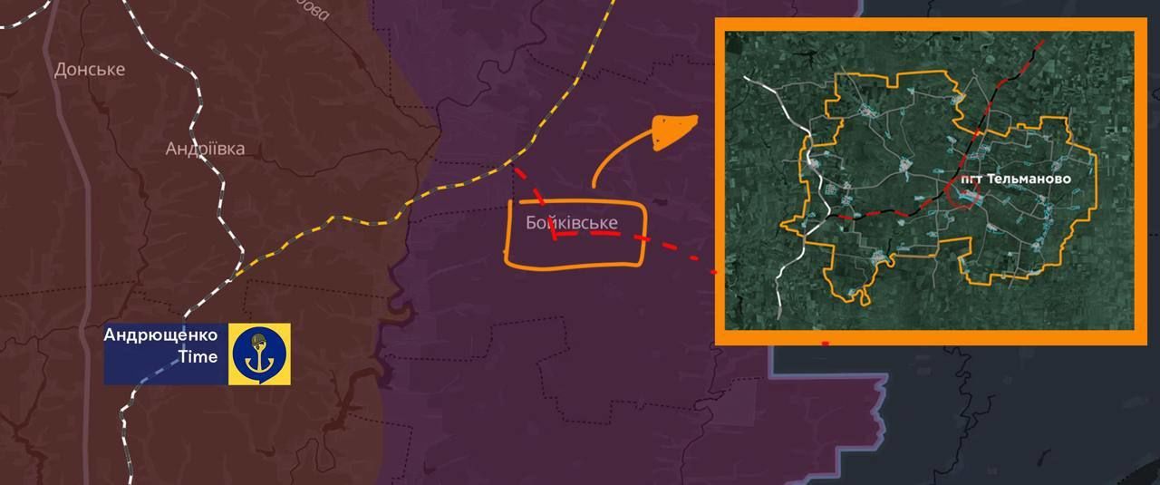Мапа будівництва залізничної гілки на окупованих територіях Донеччини / © Андрющенко Time - канал радника міського голови Маріуполя