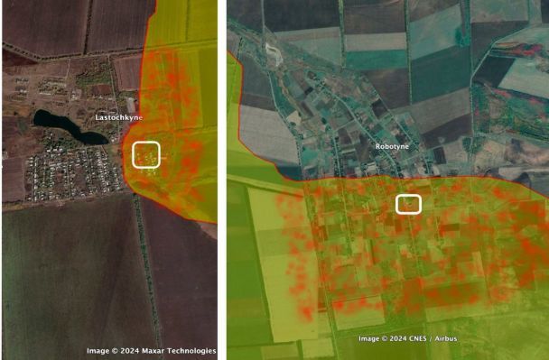Мапа просувань окупантів у Ласточкиному та Роботиному / Фото: BILD / © 