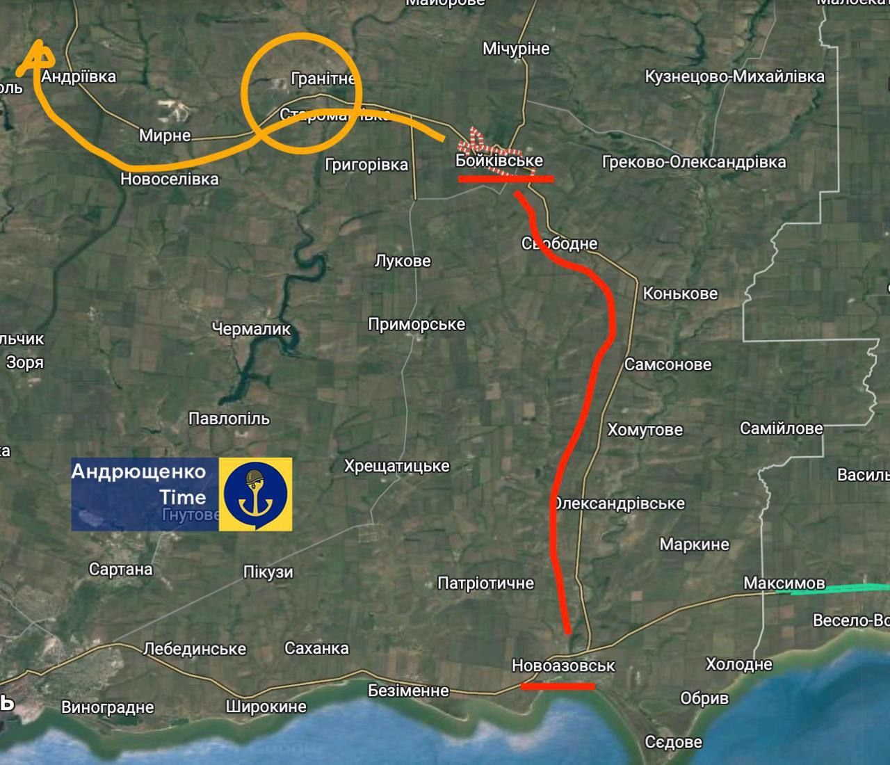 Мапа будівництва залізничної гілки на окупованих територіях Донеччини / © Андрющенко Time - канал радника міського голови Маріуполя