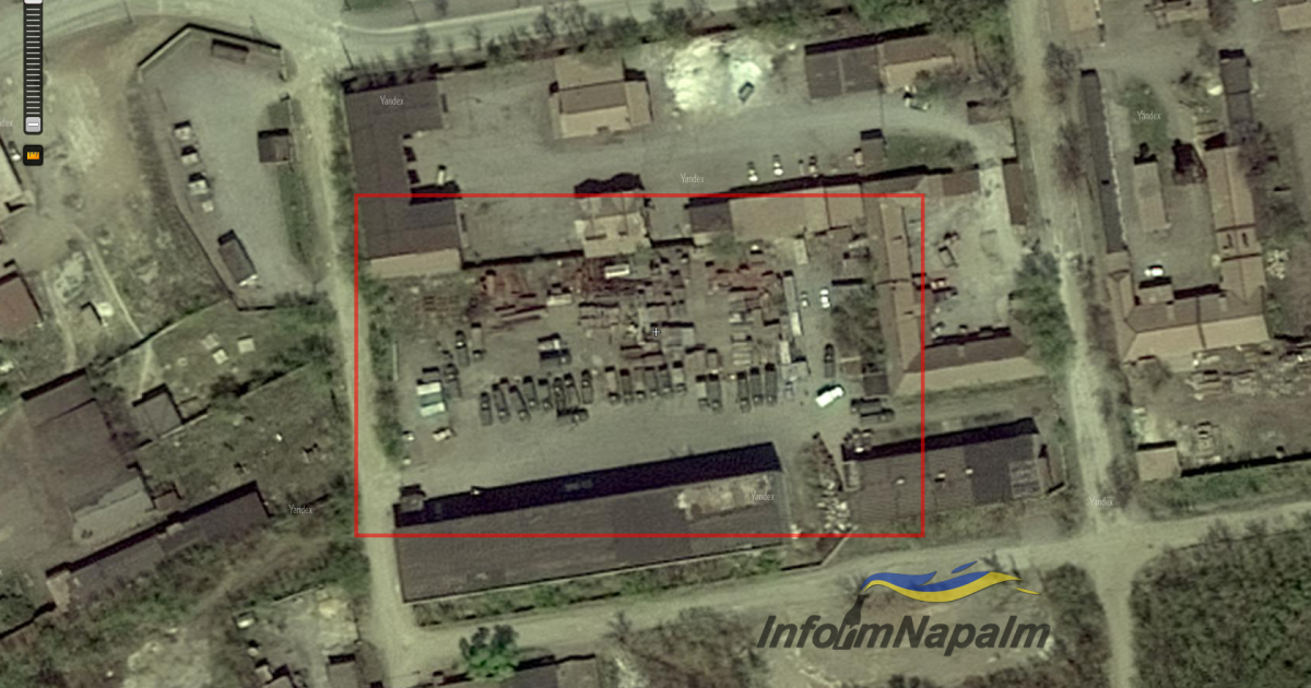 Скупчення військової техніки російських бойовиків у Алчевську / © InformNapalm