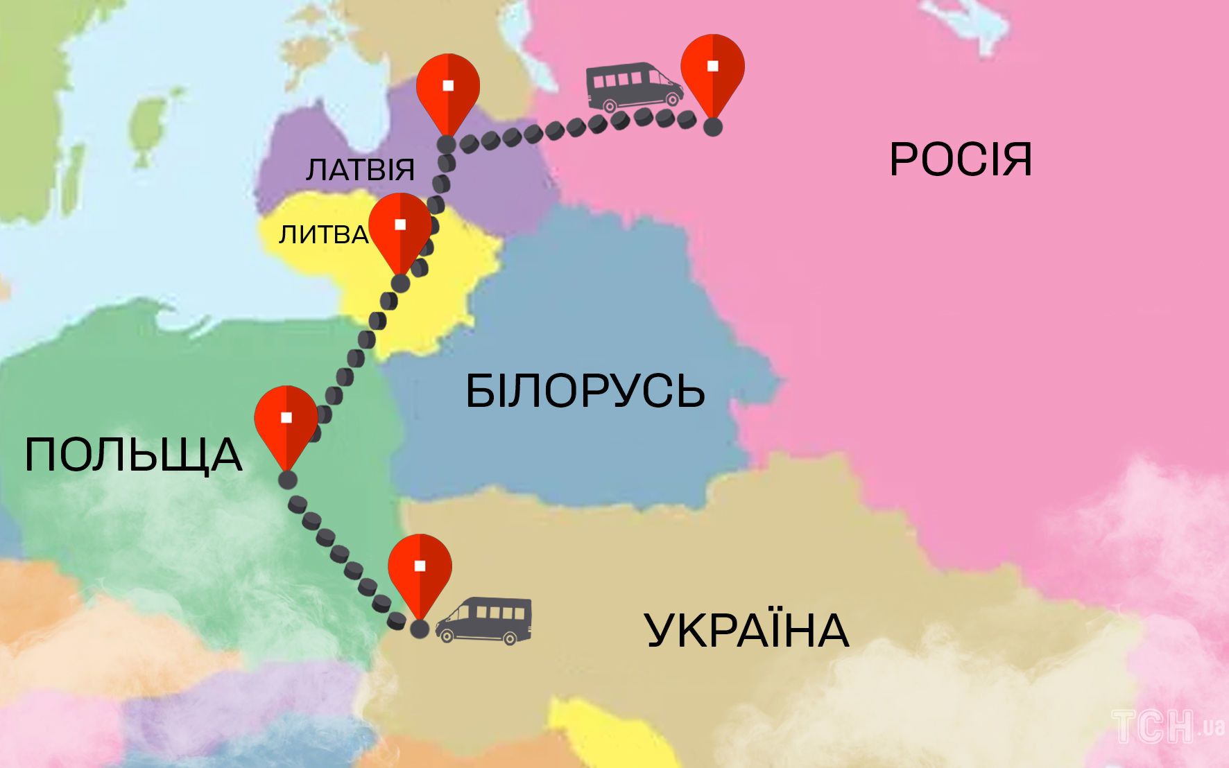 Перевозчики обходят запрет через европейские страны / © ТСН.ua