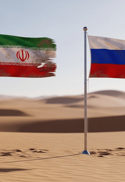 Флаги Ирана и России