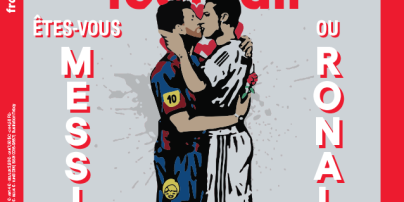 Авторитетное французское издание разместило на обложке целующихся Роналду и Месси