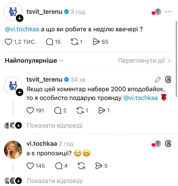 Саме після цього з'явились чутки про роман Терена з Віточкою