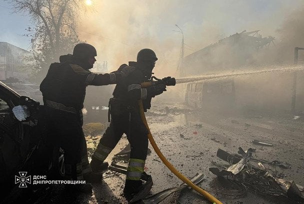 Атака РФ на Павлоград / © ГСЧС Украины