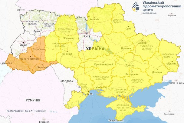 Штормове попередження в Україні на 18 липня / © Укргідрометцентр