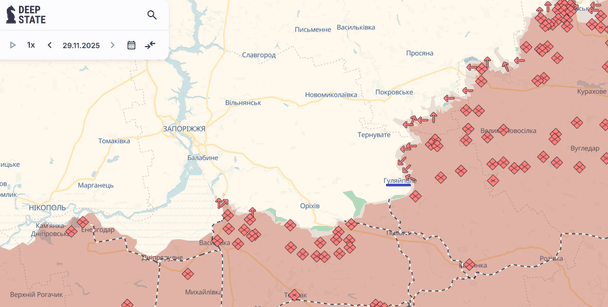 Гуляйполе на карті / © Deepstatemap