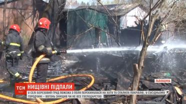 На Житомирщині внаслідок паління сухої трави згоріли дві хати