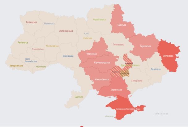 Повітряна тривога оголошена в деяких областях України 23 травня