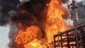 Пожар на Тюменском НПЗ после атаки