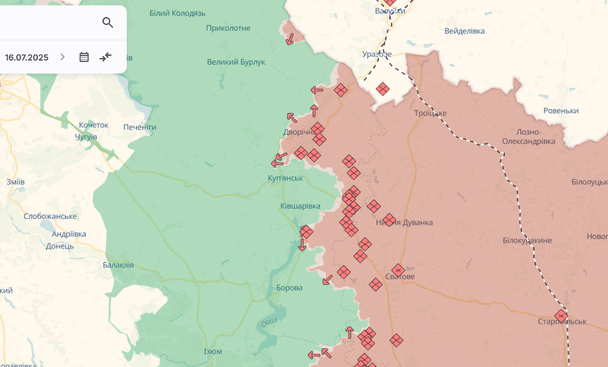 Куп’янськ на карті / © Deepstatemap