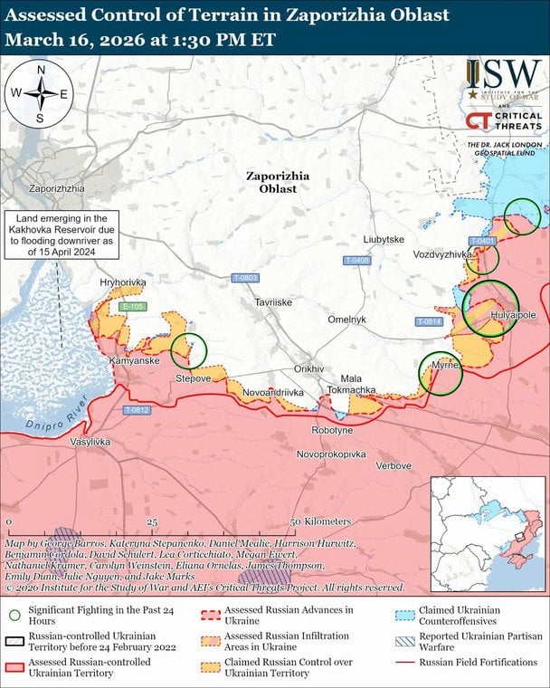 Лінія фронту / © Інститут вивчення війни (ISW)