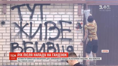 Годовщина нападения на Гандзюк: в Херсоне активисты устроили акции под полицией и облсоветом