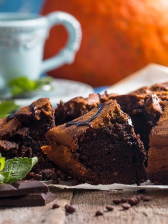 Шоколадный кекс с тыквой