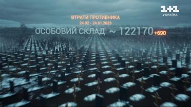 Потери россиян на 24 января: ВСУ приземлили 2 истребителя и 4 вертолета врага