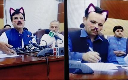 У Пакистані урядовці перетворилися на "котів" через випадково увімкнений фільтр під час трансляції