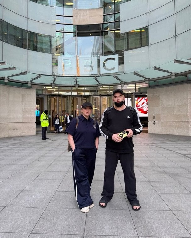Інна Білоконь і Андрій Данилко на студії BBC в Лондоні / © instagram.com/v_serduchka