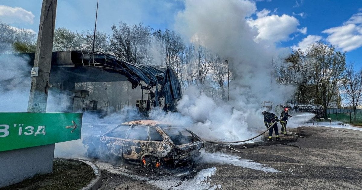 Один из ударов по АЗС