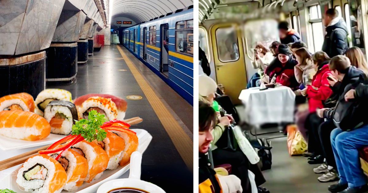 У поїзді метро Києва пасажири влаштували застілля / Колаж ТСН.ua