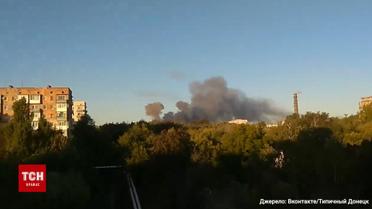 В оккупированном Донецке горит склад боеприпасов террористов